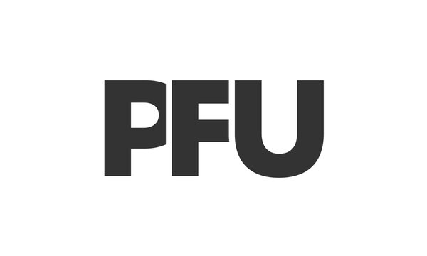 PFU logo design template with strong and modern bold text. Initial based vector logotype featuring simple and minimal typography. Trendy company identity.