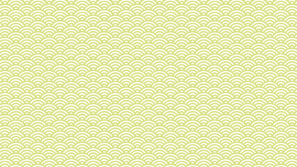 青海波　黄緑　和風　背景　ベクター