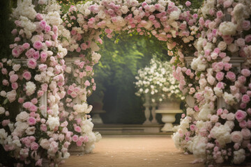 imeless image of a classic English rose garden in full bloom, showcasing the elegance and romance of these iconic flowers. Generative AI