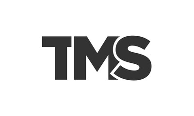 TMS logo design template with strong and modern bold text. Initial based vector logotype featuring simple and minimal typography. Trendy company identity.