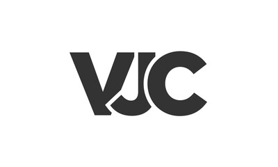 VJC logo design template with strong and modern bold text. Initial based vector logotype featuring simple and minimal typography. Trendy company identity.