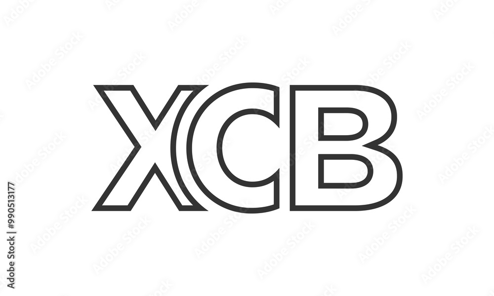 Fototapete XCB logo design template with strong and modern bold text. Initial based vector logotype featuring simple and minimal typography. Trendy company identity.