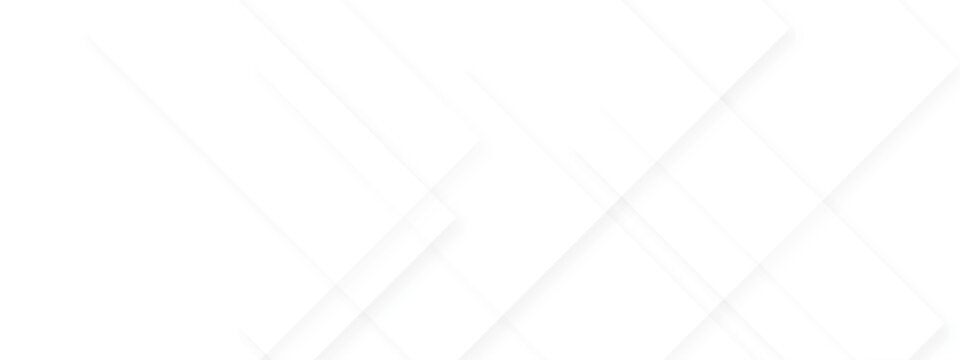 Modern Abstract white background design with layers of textured white transparent material in triangle and squares shapes. White color technology concept geometric line vector background.