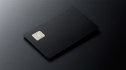 sleek black metal credit card on dark surface, exuding elegance and sophistication