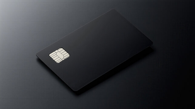 sleek black metal credit card on dark surface, exuding elegance and sophistication