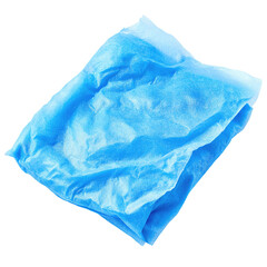 Fototapeta premium A blue wet cloth tissue packaging on Transparent background,