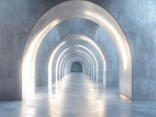 Obraz premium a contemporary concrete tunnel with a sleek