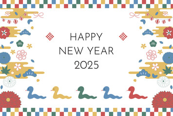 2025　巳年　年賀状イラスト