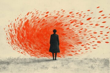 A minimalistic depiction of a person surrounded by dashed lines symbolizing the boundaries set by restrictions.