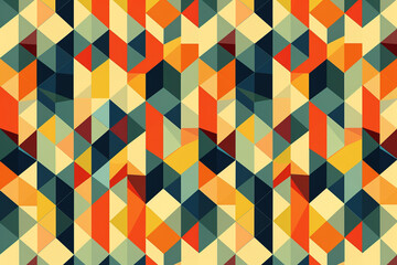 Geometric Pattern Background in Flat Design with Vivid Colors and Simple Shapes &ndash; Creating a Modern Feel and Visually Appealing Space, Highly Versatile for Various Design Applications