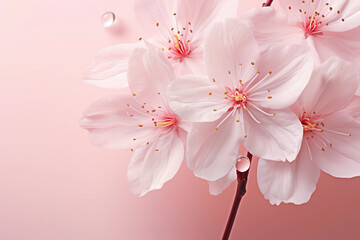 Close-up of a Cherry Blossom Petal Showcasing Delicate Details and Softness. Generative AI
