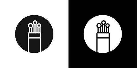 Fiber optic cable icon Flat line illustration