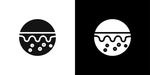 for all skin types icon Flat line illustration