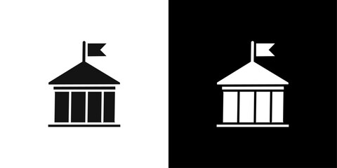 Government icon Flat line illustration