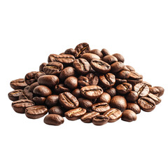 Pile of coffee beans isolated on Transparent background,
