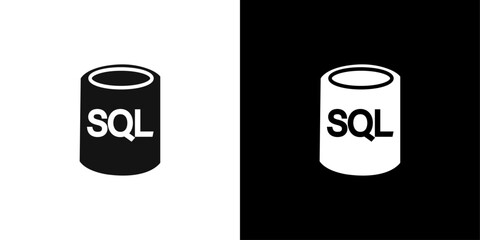 SQL server icon Flat line illustration