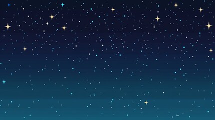 Naklejka premium Starry night sky with a gradient of deep blue hues and sparkling stars, creating a mesmerizing scene that evokes feelings of wonder and mystery