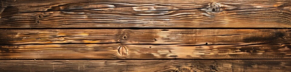 Fototapeta premium Wood Light. Old Rustic Wooden Texture with Bright Light for Long Panoramic Banner Background