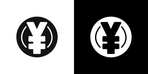 Yen sign icon Flat line illustration