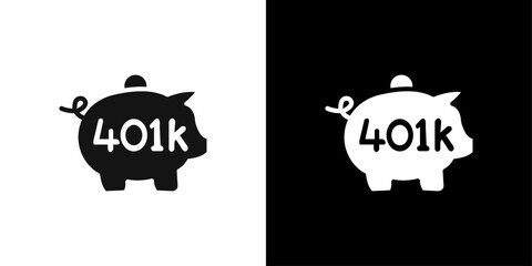 401k retirement savings icon Flat line illustration
