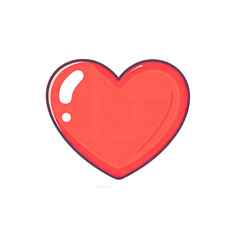 Obraz premium simple flat vector red heart icon on a Transparent background,