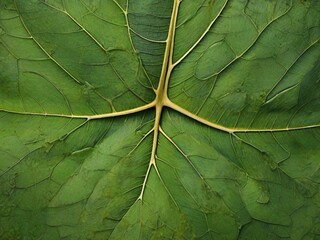 Large green leaf showing veins and texture