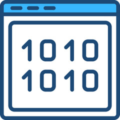 Binary Code Blue Icon Design Vector
