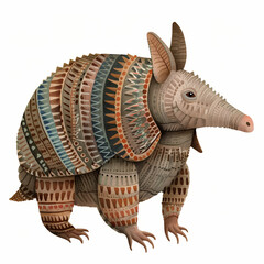 whimsical armadillo clipart on white background 