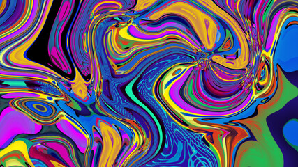 Colorful abstract psychedelic and fluid background for music