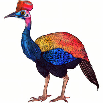 recommend clip art: whimsical cassowary clipart on white background 