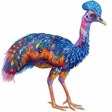 recommend clip art: whimsical cassowary clipart on white background 
