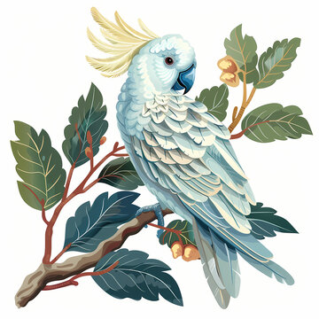 recommend clip art: whimsical cuckatoo clipart on white background 