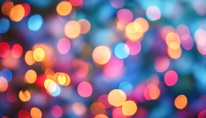 Obraz premium Colorful bokeh lights are hanging on a blurry background