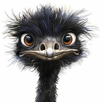 recommend clip art: whimsical emu clipart on white background 
