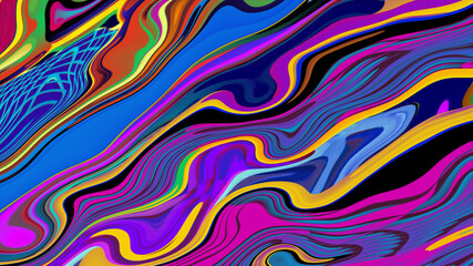 Naklejka premium Colorful abstract psychedelic and fluid background for music