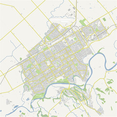 Fototapeta premium Map of Palmerston North in New Zealand in a normal road map style. Contains layered vector with roads water, parks, etc.