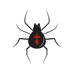 Black widow spider illustration perfect for Halloween decorations or spooky themes