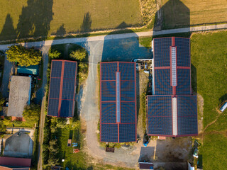 Solar panel on a roof top on a german farm