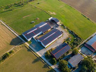 Solar panel on a roof top on a german farm