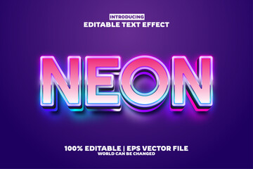Neon editable text effect in new modern trend style