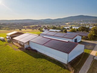 Solar panel on a roof top on a german farm