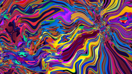 Colorful abstract psychedelic and fluid background for music