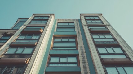A shot of a classic Art Deco building, with geometric patterns and bold lines that define its facade.