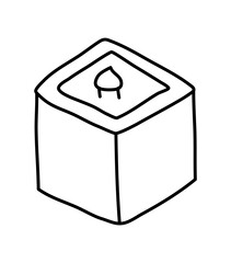 aesthetics hand drawn line candle. Colored Vector outline flat illustration isolated on background. decorative element for greeting card, web, christmas, wedding, birthday, valentine day