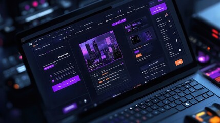 Obraz premium Laptop Computer with E-commerce Website Open - Online Shopping Concept