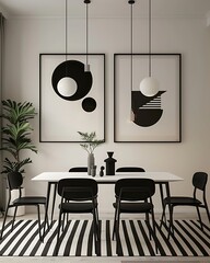 Elegant and Luxury Interior Dining Room - Cozy and Minimalist Dining Corner with Warm Natural Light