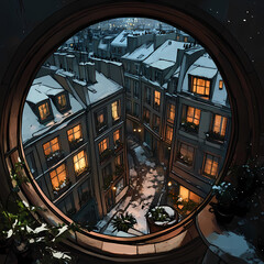 Anime Manga Art of European Rooftops – Beautiful Scenic View