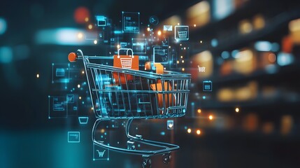 Digital Shopping Cart Concept in Modern Retail
