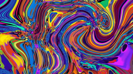 Colorful abstract psychedelic and fluid background for music