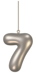 Number 7 balloon and ornament